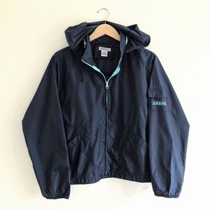 AEROPOSTALE Navy Hooded Full Zip Nylon Jacket